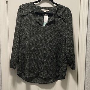 Green Patterned Blouse